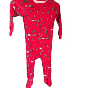 Vineyard Vines Red Kids One Piece with Holiday Print